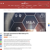 Portugal: Investment in M&A falls by 41% through July